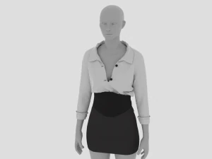 Womens Dress - Female Outfit Clothes 3D Model