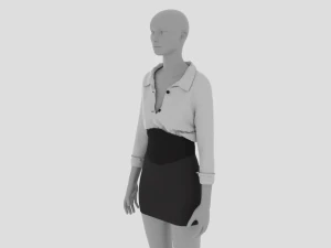 Womens Dress - Female Outfit Clothes 3D Model
