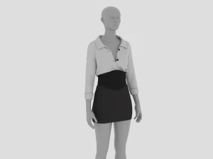 Womens Dress - Female Outfit Clothes 3D Model