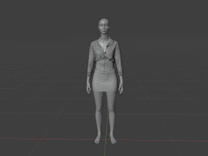 Womens Dress - Female Outfit Clothes 3D Model