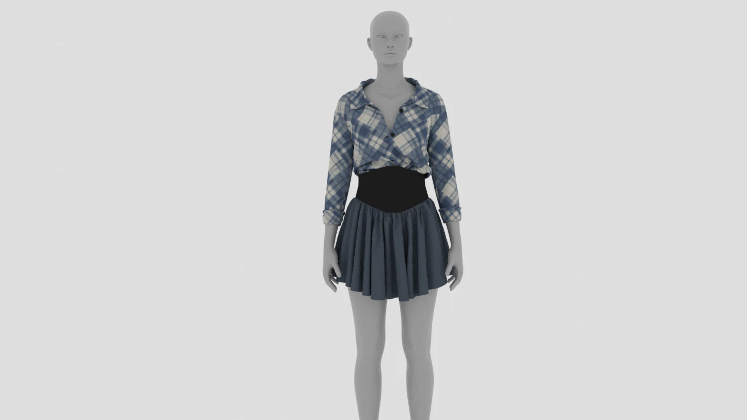 Womens Dress - Female Outfit Clothes 3D Model .c4d .max .obj .3ds .fbx .stl .blend