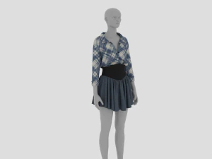 Womens Dress - Female Outfit Clothes 3D Model