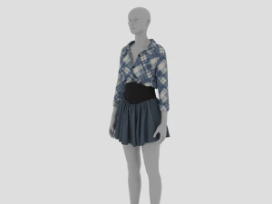 Womens Dress - Female Outfit Clothes 3D Model