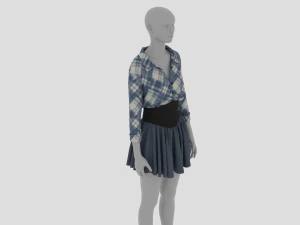 Womens Dress - Female Outfit Clothes 3D Model