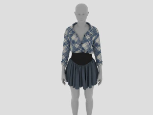 Womens Dress - Female Outfit Clothes 3D Model