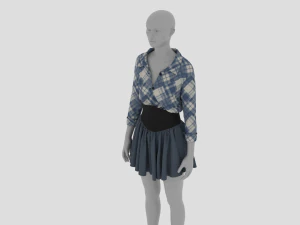 Womens Dress - Female Outfit Clothes 3D Model