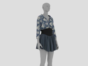 Womens Dress - Female Outfit Clothes 3D Model