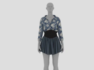 Womens Dress - Female Outfit Clothes 3D Model