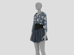 Womens Dress - Female Outfit Clothes 3D Model
