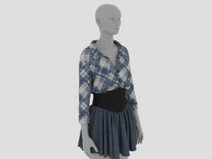 Womens Dress - Female Outfit Clothes 3D Model