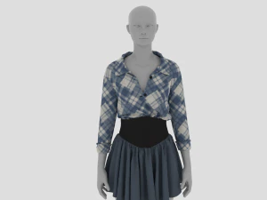 Womens Dress - Female Outfit Clothes 3D Model