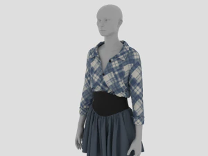 Womens Dress - Female Outfit Clothes 3D Model