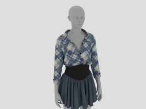 Womens Dress - Female Outfit Clothes 3D Model