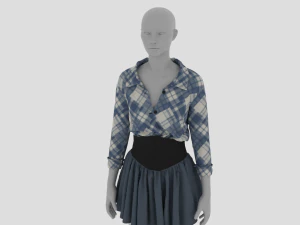 Womens Dress - Female Outfit Clothes 3D Model