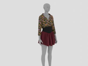 Womens Dress - Female Outfit Clothes 3D Model
