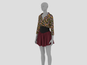 Womens Dress - Female Outfit Clothes 3D Model