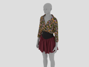 Womens Dress - Female Outfit Clothes 3D Model