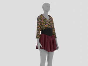 Womens Dress - Female Outfit Clothes 3D Model