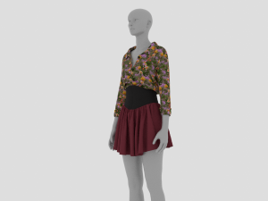 Womens Dress - Female Outfit Clothes 3D Model