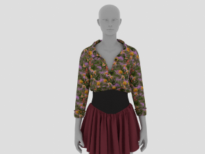 Womens Dress - Female Outfit Clothes 3D Model