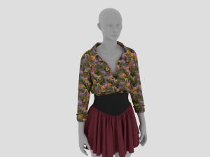 Womens Dress - Female Outfit Clothes 3D Model