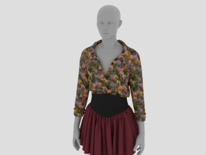 Womens Dress - Female Outfit Clothes 3D Model