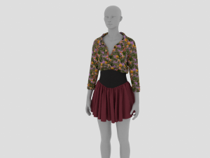 Womens Dress - Female Outfit Clothes 3D Model
