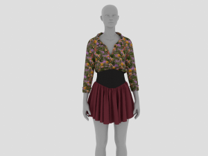 Womens Dress - Female Outfit Clothes 3D Model