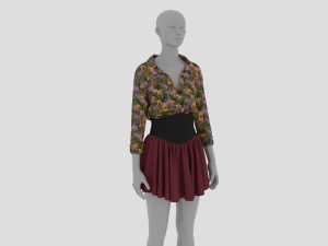 Womens Dress - Female Outfit Clothes 3D Model