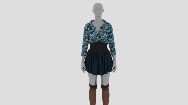 Womens Dress - Female Outfit Clothes Modello 3D .c4d .max .obj .3ds .fbx .stl .blend 