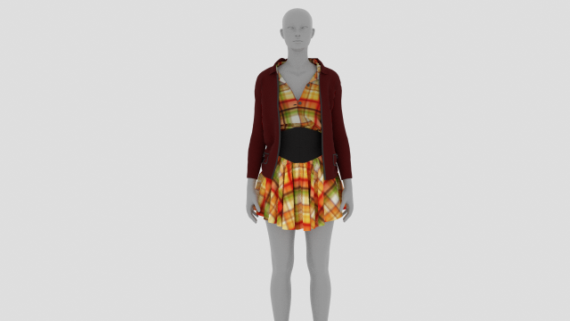 Womens Dress - Female Outfit Clothes Modello 3D .c4d .max .obj .3ds .fbx .stl .blend 