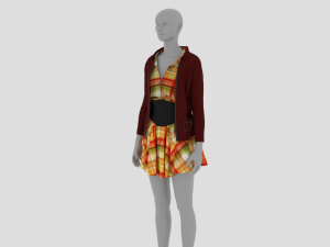 Womens Dress - Female Outfit Clothes Modello 3D