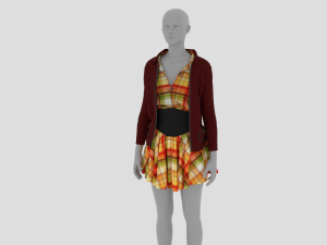 Womens Dress - Female Outfit Clothes Modello 3D