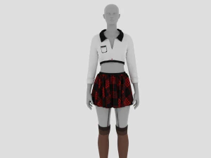 Womens Dress - Female Outfit Clothes 3D Model