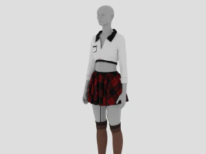 Womens Dress - Female Outfit Clothes 3D Model