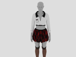 Womens Dress - Female Outfit Clothes 3D Model