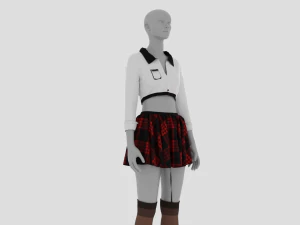 Womens Dress - Female Outfit Clothes 3D Model