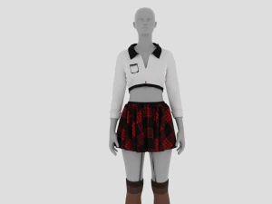 Womens Dress - Female Outfit Clothes 3D Model