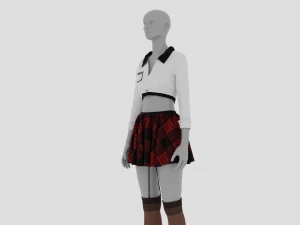 Womens Dress - Female Outfit Clothes 3D Model