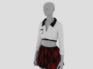 Womens Dress - Female Outfit Clothes 3D Model