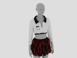 Womens Dress - Female Outfit Clothes 3D Model