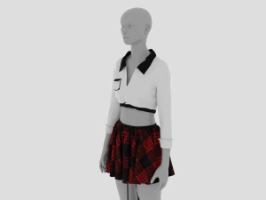Womens Dress - Female Outfit Clothes 3D Model