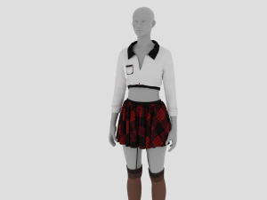 Womens Dress - Female Outfit Clothes 3D Model