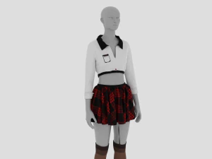 Womens Dress - Female Outfit Clothes 3D Model
