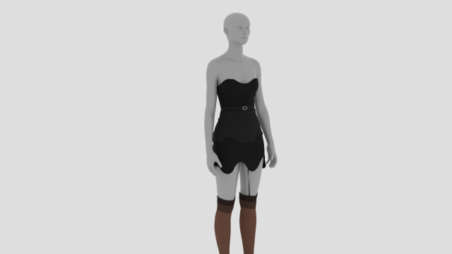 Womens Dress - Female Outfit Clothes Modelo 3D .c4d .max .obj .3ds .fbx .stl .blend 