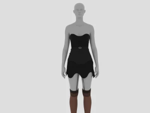 Womens Dress - Female Outfit Clothes 3D Model