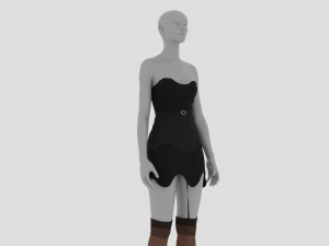 Womens Dress - Female Outfit Clothes 3D Model