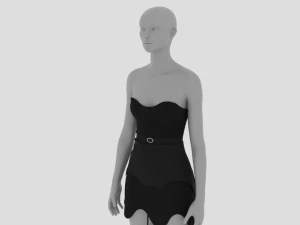 Womens Dress - Female Outfit Clothes 3D Model