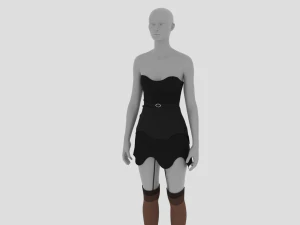 Womens Dress - Female Outfit Clothes 3D Model