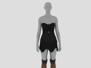 Womens Dress - Female Outfit Clothes 3D Model